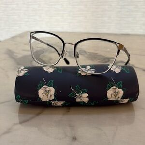Draper James Black and Silver Glasses with Floral Case